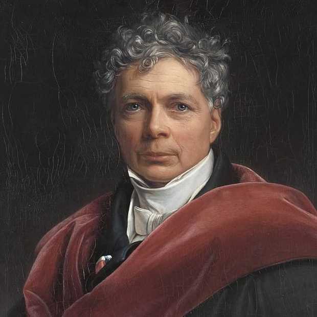 Ein Ölgemälde zeigt Friedrich Wilhelm Schelling. Er hat kurze graue Locken und lächelt ernst.