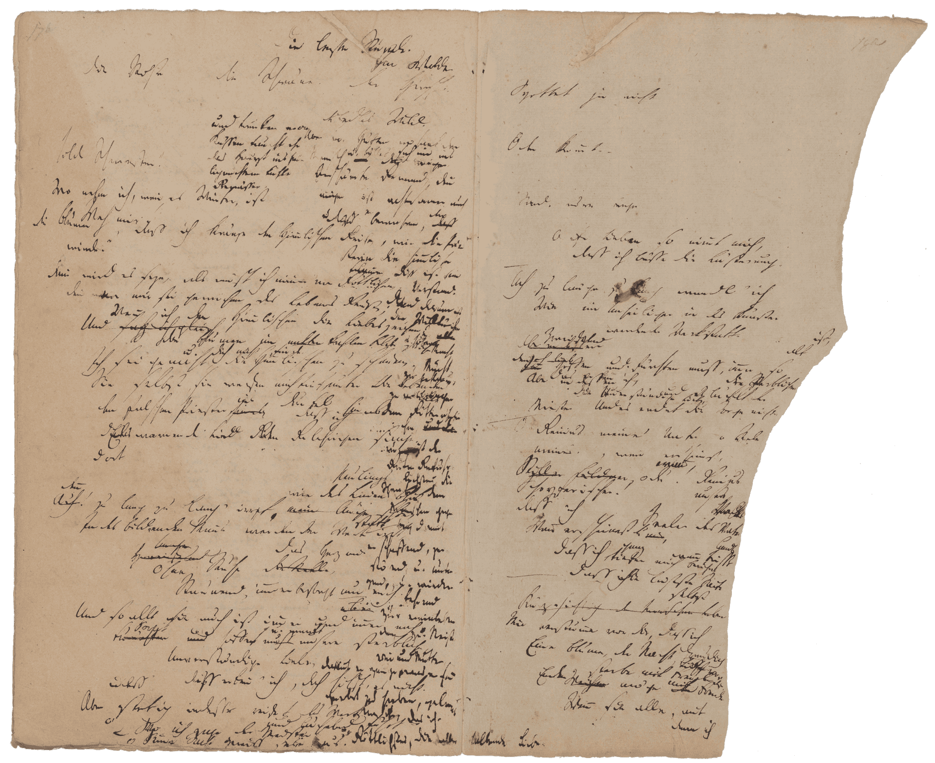 Handschriftliches Manuskript von Hälfte des Lebens