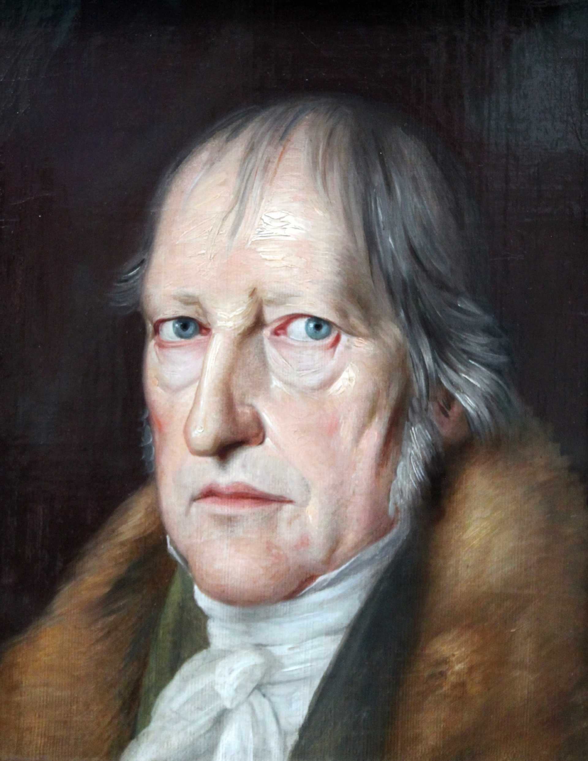 Ein Ölgemälde zeigt den alten Georg Wilhelm Friedrich Hegel