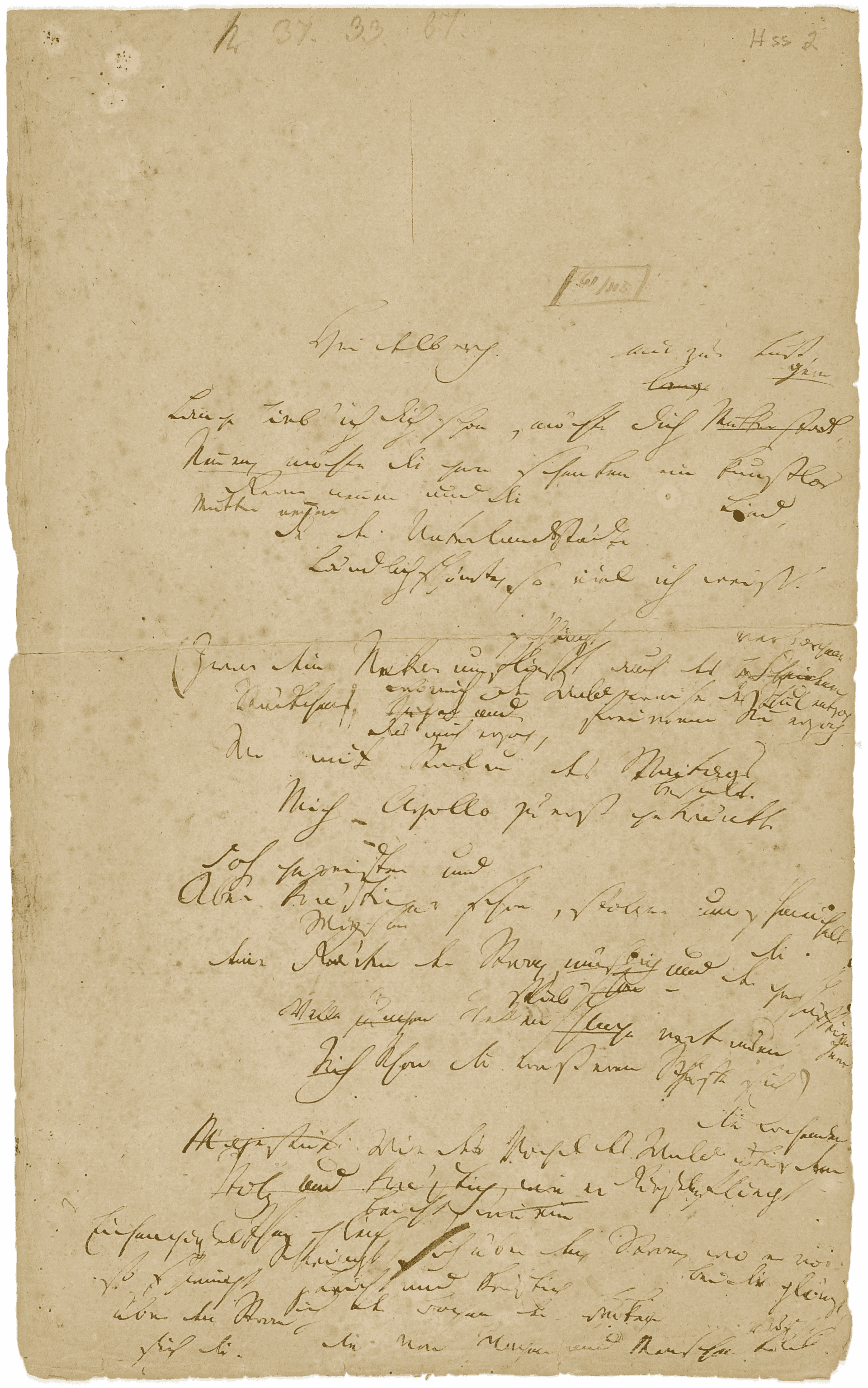 Handschriftliches Manuskript von Heidelberg